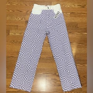 Sold out Lisa Says Gah Psychedelic Wavy Checkered Pants